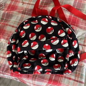 Kids Black and Red Poké Ball Mini Backpack